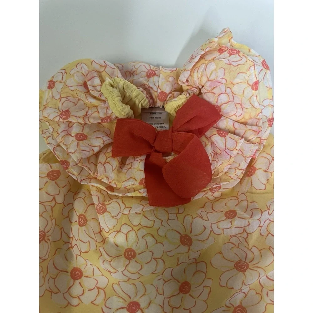 Sweet Hart Rose Baby Chifon Bubble Dress Boho Floral Size 12Mo      (250)